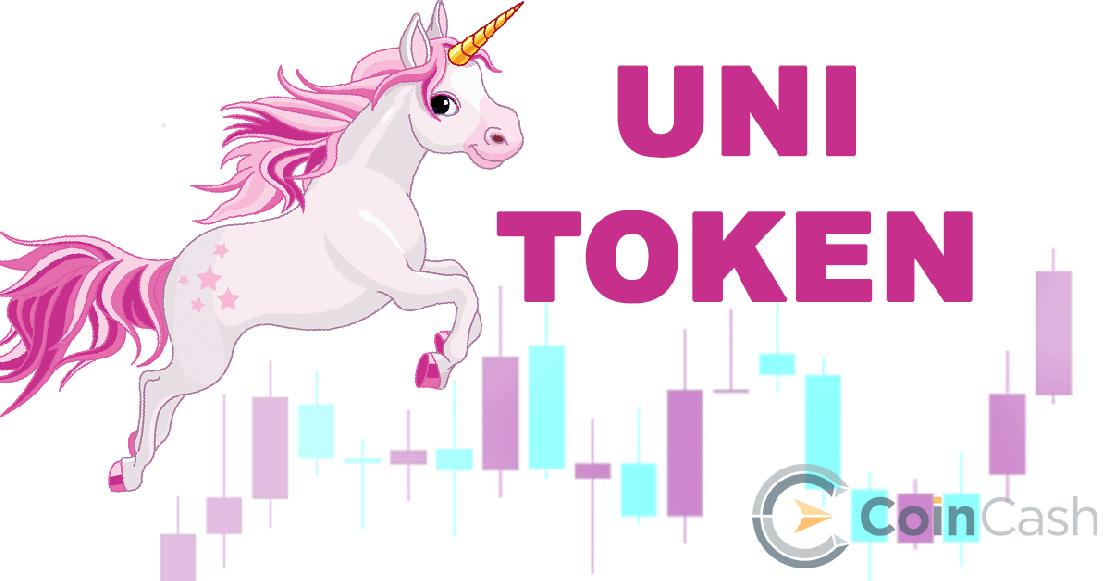 Uni token listázása, egy unokprnissal és egy felfelé mutató UNI árfolyammal.